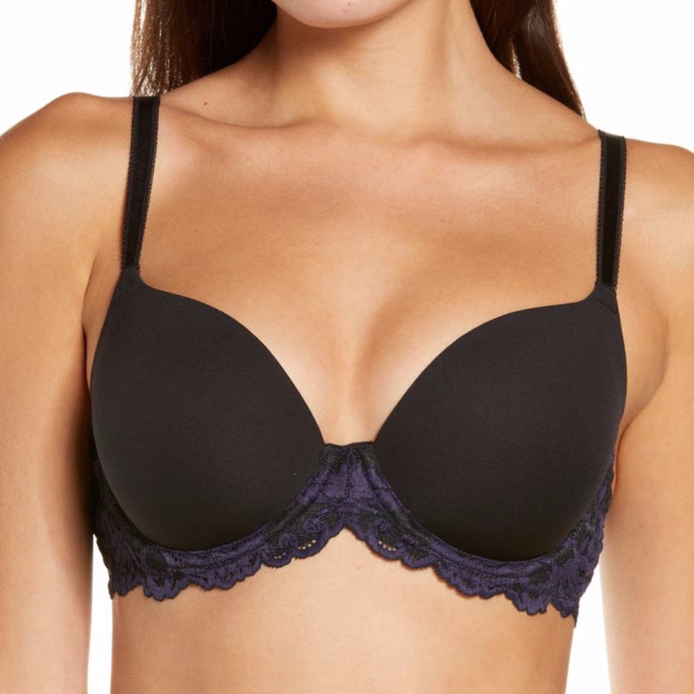 Wacoal Instant Icon T-Shirt Bra in Black Eclipse 853256 Size 34C
